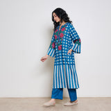 Evermore Woollen Hand Embroidered Kurta - Transformative Teal