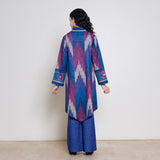 Autumn Woollen Coord Set - Porcelain Blue & Multicolour