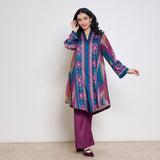 Autumn Woollen Coord Set - Transformative Teal & Multicolour