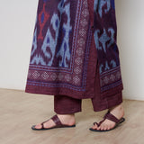 Murmur Woollen Hand Embroidered Long Kurta - Cherry Lacquer