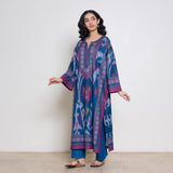 Murmur Woollen Hand Embroidered Long Kurta - Transformative Teal