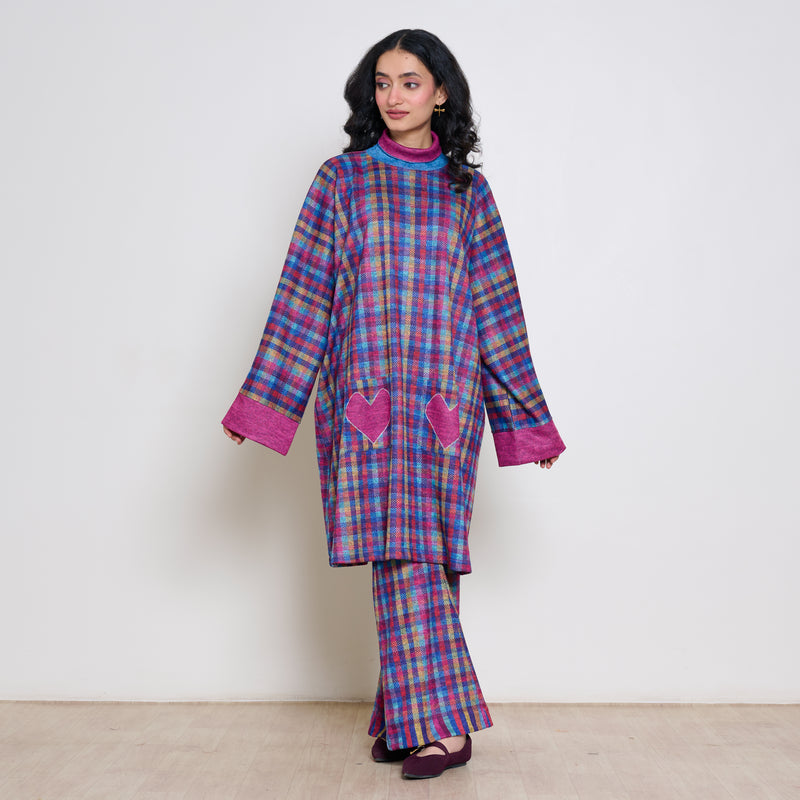 First Love Multicolour Woollen Coord Set - Multicolour