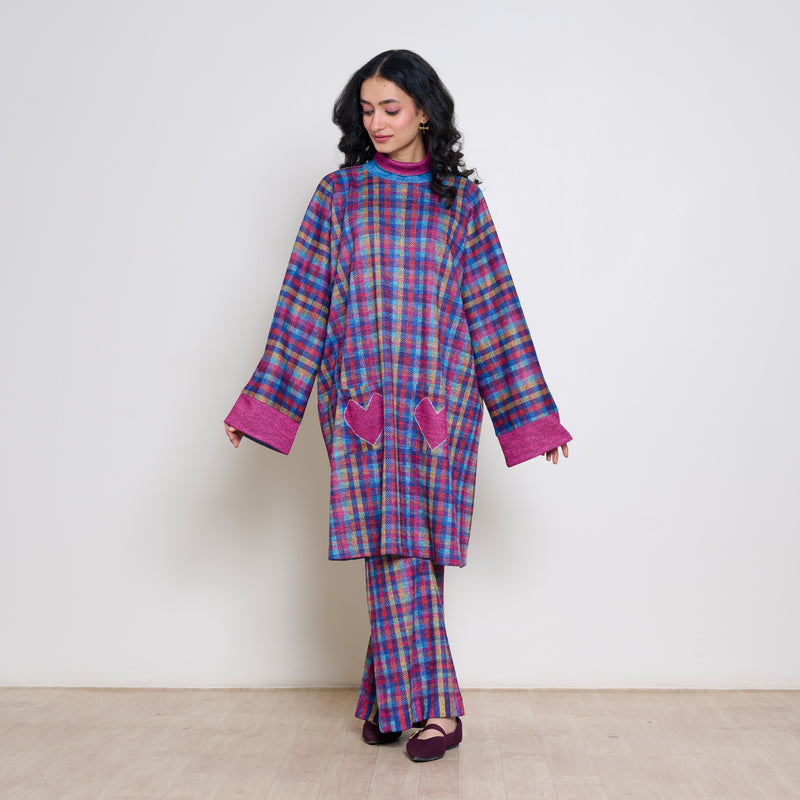 First Love Multicolour Woollen Coord Set - Multicolour
