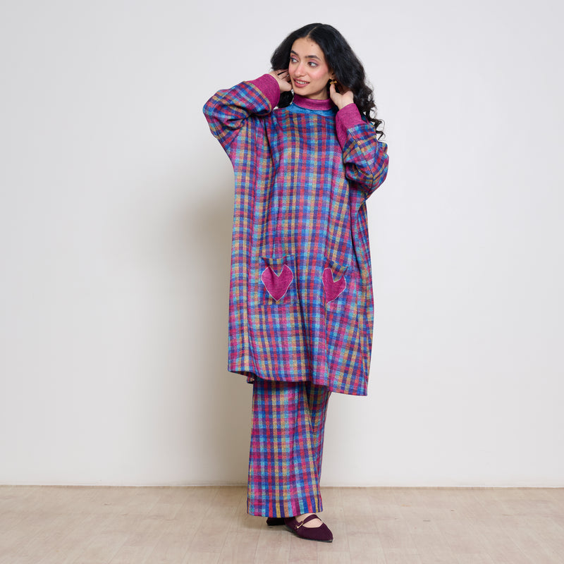 First Love Multicolour Woollen Coord Set - Multicolour