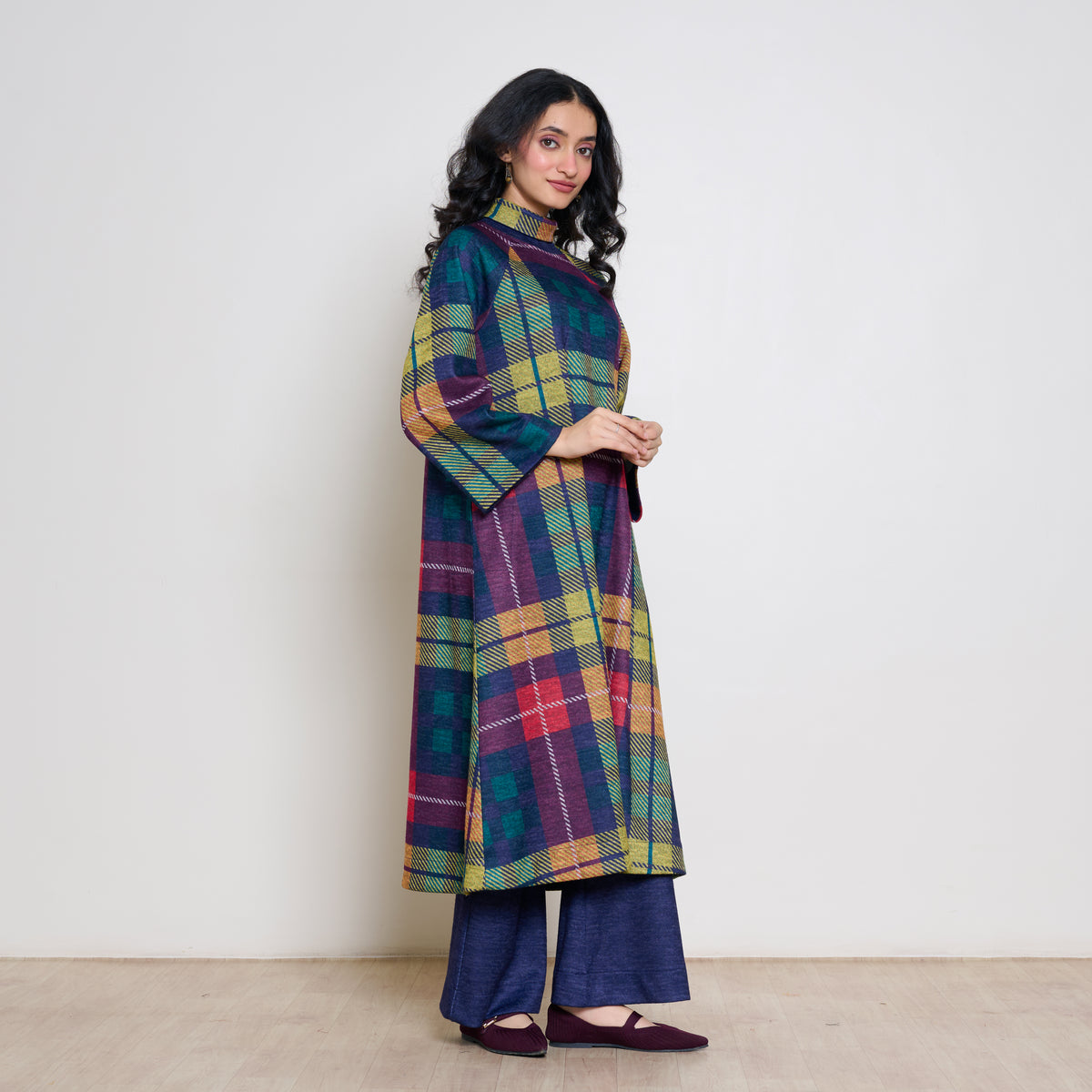 Notebook Woollen Kurta Set - Multicolour