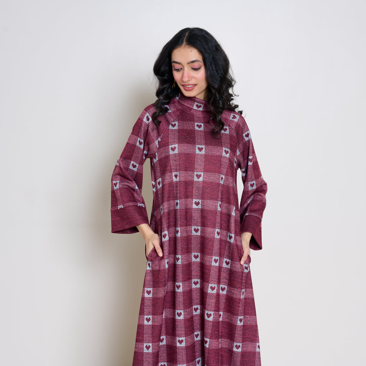 Childhood Sweetheart Woollen Kurta - Maroon
