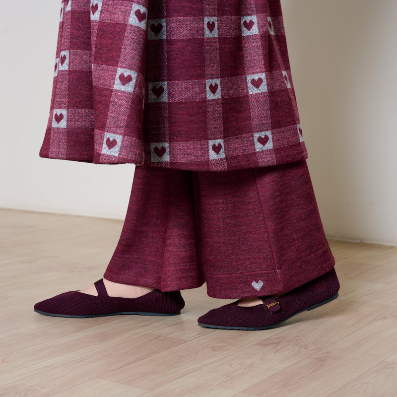 Childhood Sweetheart Woollen Kurta Set - Maroon