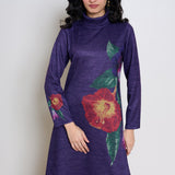 Orchid Woollen Statement Dress - Violet
