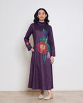 Orchid Woollen Statement Dress - Cherry Lacquer