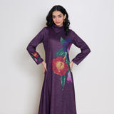 Orchid Woollen Statement Dress - Cherry Lacquer