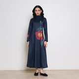 Orchid Woollen Statement Dress - Black