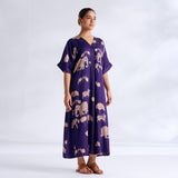 Ele Fun Modal Satin Dress - Violet