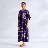 Ele Fun Modal Satin Dress - Violet