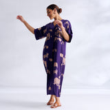 Ele Fun Modal Satin Dress - Violet