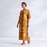 Ele Fun Modal Satin Dress - Yellow