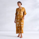 Ele Fun Modal Satin Dress - Yellow