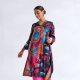 Rasika Modal Satin Kurta - Black