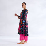 Rasika Modal Satin Kurta Set - Black