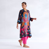 Rasika Modal Satin Kurta - Black