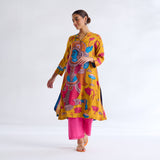 Rasika Modal Satin Kurta Set - Yellow