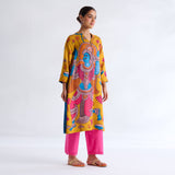 Rasika Modal Satin Kurta - Yellow