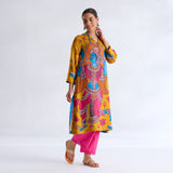 Rasika Modal Satin Kurta - Yellow
