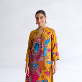 Rasika Modal Satin Kurta - Yellow