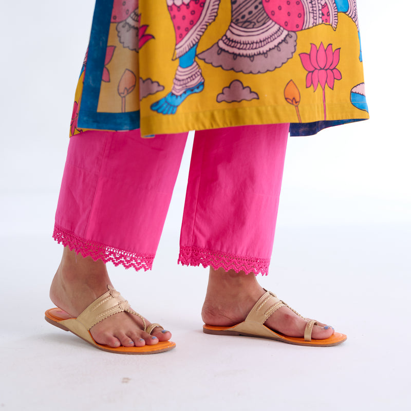 Rasika Modal Satin Kurta Set - Yellow