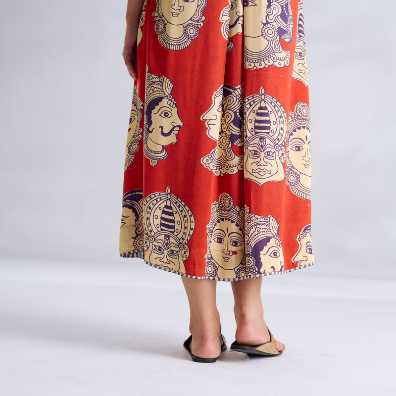 Roopika Modal Satin Dress - Orange
