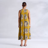 Roopika Modal Satin Dress - Ochre Yellow