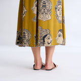 Roopika Modal Satin Dress - Ochre Yellow