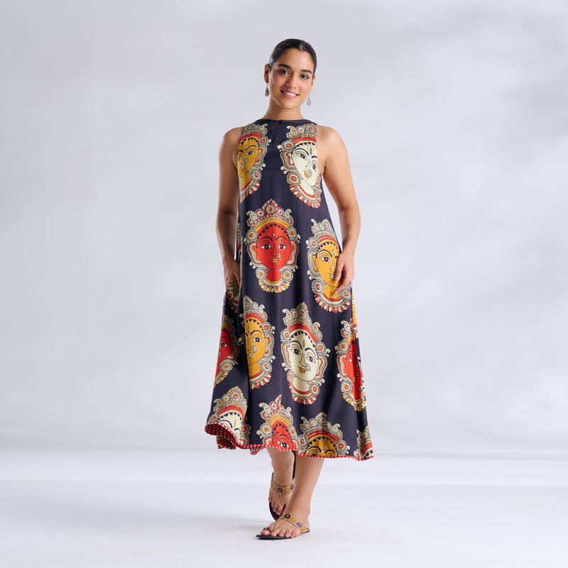 Roopika Modal Satin Dress - Charcoal