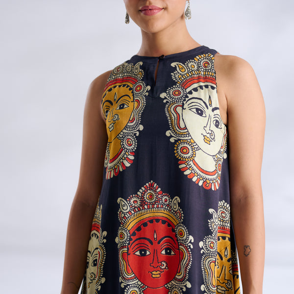 Roopika Modal Satin Dress - Charcoal