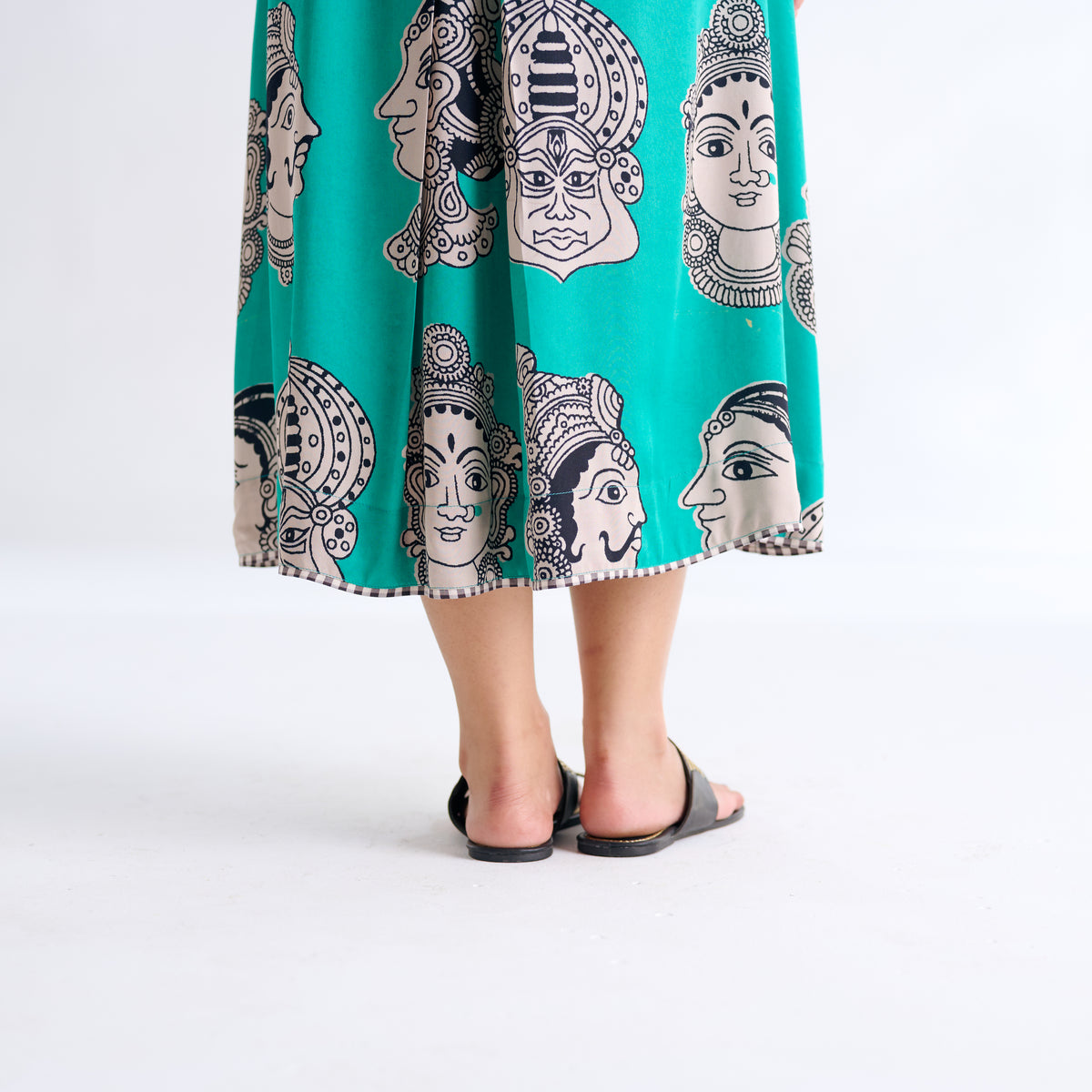 Roopika Modal Satin Dress - Turquoise