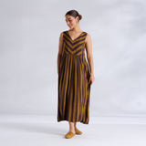 Madonna Shantoon Striped Dress - Brown & Henna