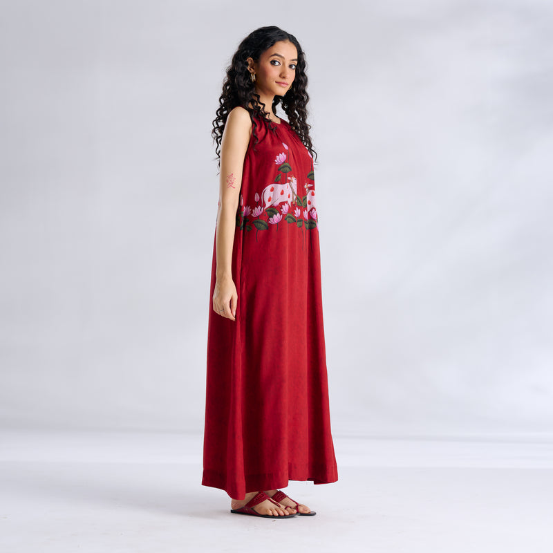 Surbhi Shantoon Maxi Dress - Blood Red