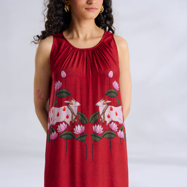 Surbhi Shantoon Maxi Dress - Blood Red