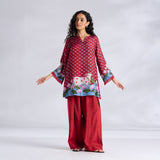 Lotus Shantoon Farsi Salwar Set - Maroon