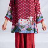 Lotus Shantoon Farsi Salwar Set - Maroon