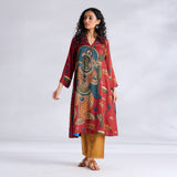 Rasika Modal Satin Kurta - Rust
