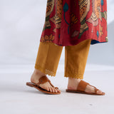 Rasika Modal Satin Kurta Set - Rust