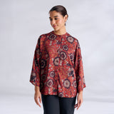 Vanya Modal Satin Oversized Shirt - Maroon