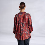 Vanya Modal Satin Oversized Shirt - Maroon