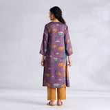 Rasika Modal Satin Kurta - Mauve