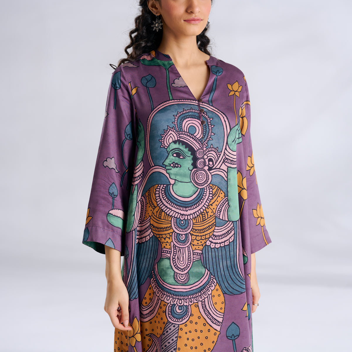 Rasika Modal Satin Kurta Set - Mauve