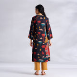 Rasika Modal Satin Kurta - Charcoal