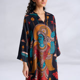 Rasika Modal Satin Kurta - Charcoal