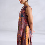Liana Modal Satin Kurta Set - Stone Grey