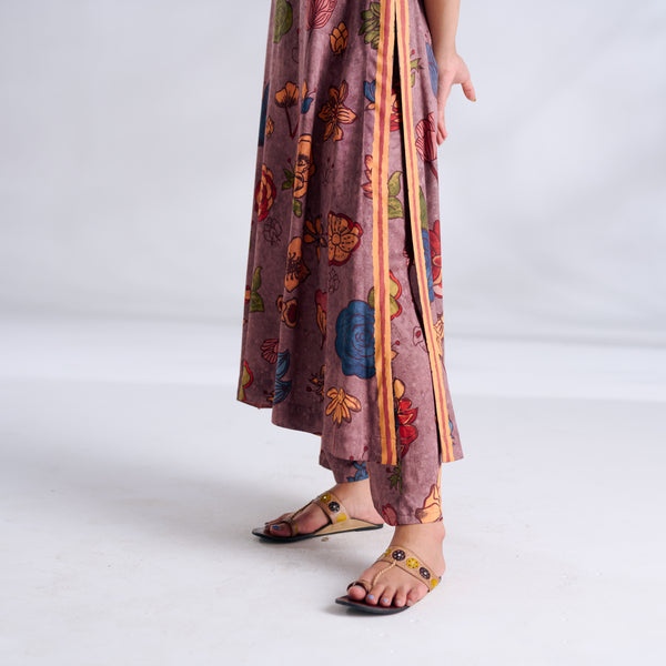 Liana Modal Satin Kurta Set - Stone Grey