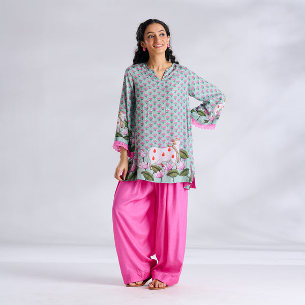 Lotus Shantoon Farsi Salwar Set - Mint